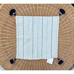 NEW Serena & Lily Surf Stripe Outdoor Pillow Cover (20” SQ)-Navy Blue